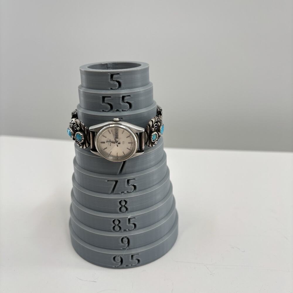 Vtg Seiko Quartz Watch Sterling Silver Turquoise Watch Tips Southwestern Navajo - Picture 3 of 13